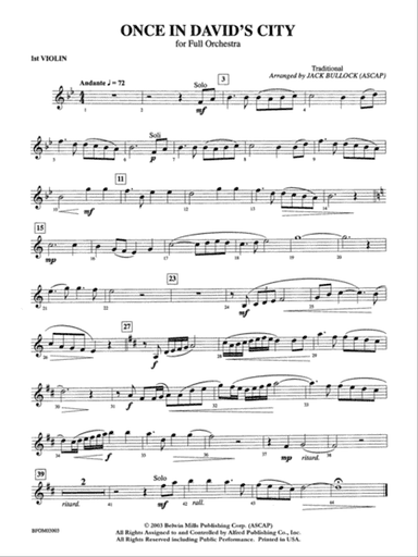 Once in David's City: 1st Violin