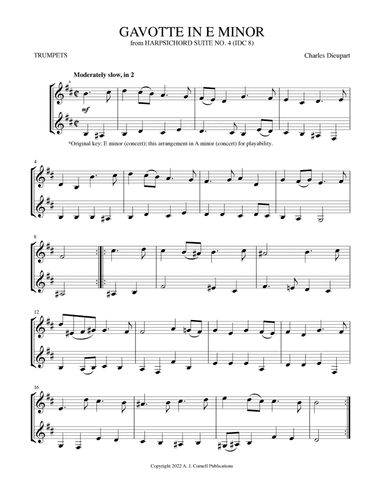 Gavotte in E Minor (from Harpsichord Suite No. 4)