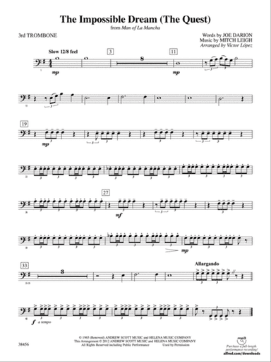 The Impossible Dream (from Man of La Mancha): 3rd Trombone