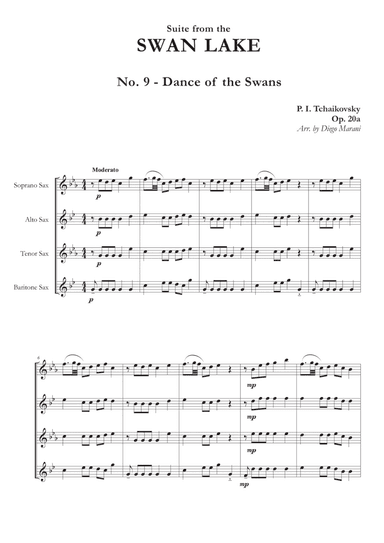 "Dance of the Swans" from Swan Lake Suite for Saxophone Quartet