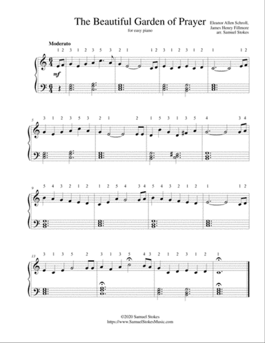 The Beautiful Garden of Prayer - for easy piano