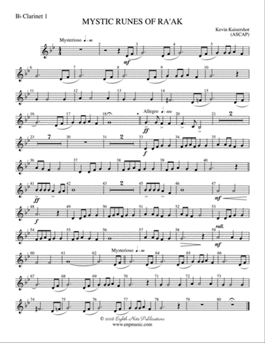 Mystic Runes of Ra’ak: 1st B-flat Clarinet