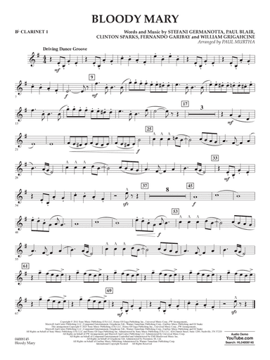 Bloody Mary (arr. Paul Murtha) - Bb Clarinet 1