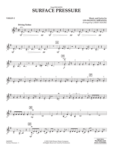 Surface Pressure (from Encanto) - Violin 2