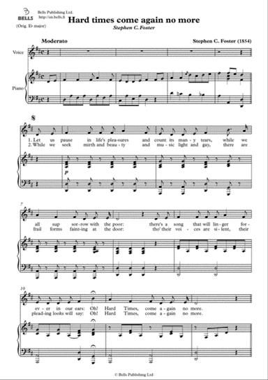Hard times come again no more (D Major)