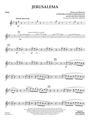Jerusalema (feat. Nomcebo Zikode) (arr. Michael Brown) - Oboe