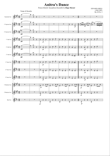 "Anitra's Dance" from Peer Gynt Suite for Saxophone Ensemble