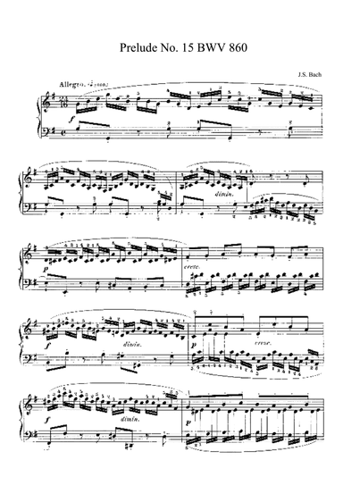 Bach Prelude and Fugue No. 15 BWV 860 in G Major. The Well-Tempered Clavier Book I