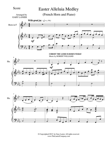 EASTER ALLELUIA MEDLEY (Duet – French Horn/Piano) Score and HornPart