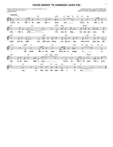 You're Nobody 'til Somebody Loves You