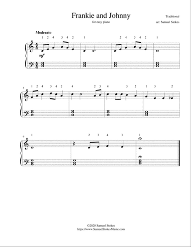 Frankie and Johnny - for easy piano