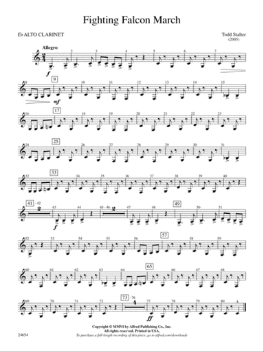Fighting Falcon March: E-flat Alto Clarinet
