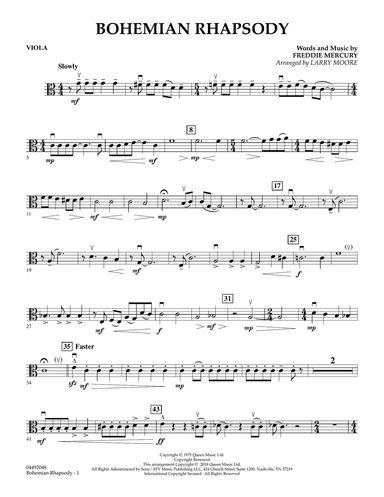 Bohemian Rhapsody (arr. Larry Moore) - Viola