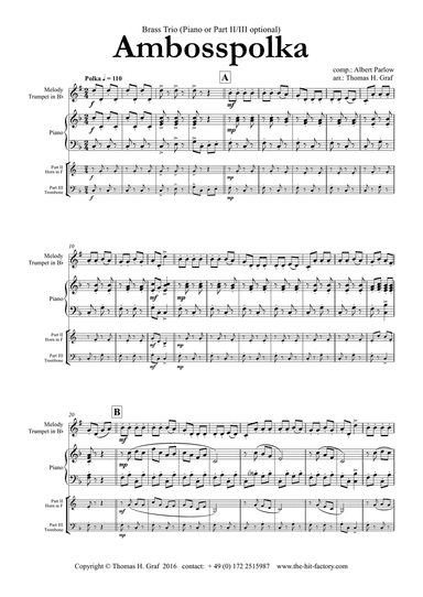 Amboss-Polka - German Polka - Oktoberfest - Trumpet Piano