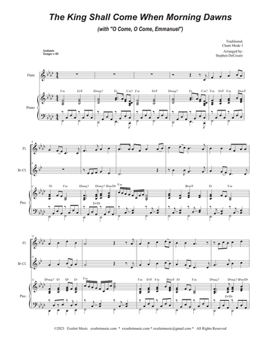 The King Shall Come (with "O Come, O Come, Emmanuel") (Duet for Flute and Bb-Clarinet)