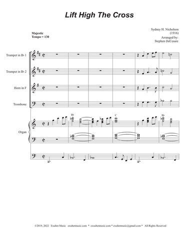 Lift High The Cross (for Brass Quartet and Organ)