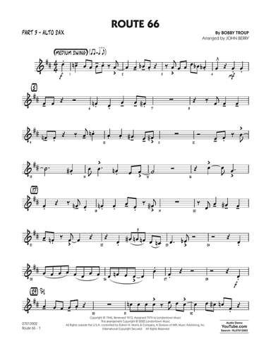Route 66 (arr. John Berry) - Part 3 - Eb Alto Sax