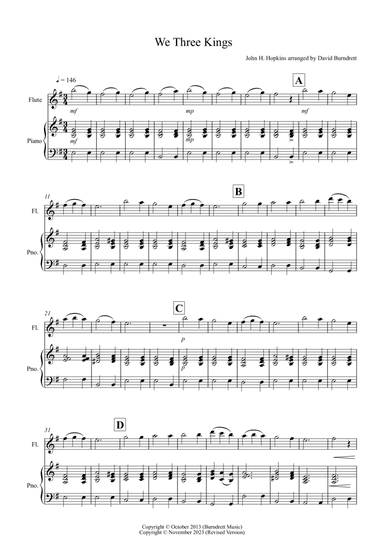 We Three Kings for Flute and Piano