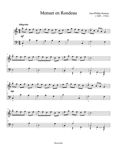 Rameau Menuet en Rondeau in C Major