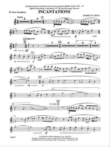 Incantations: B-flat Tenor Saxophone