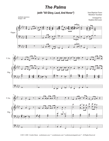 The Palms (with "All Glory, Laud, and Honor") (Tenor Saxophone and Organ)