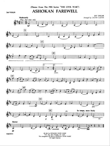Ashokan Farewell (from "The Civil War"): 2nd Violin