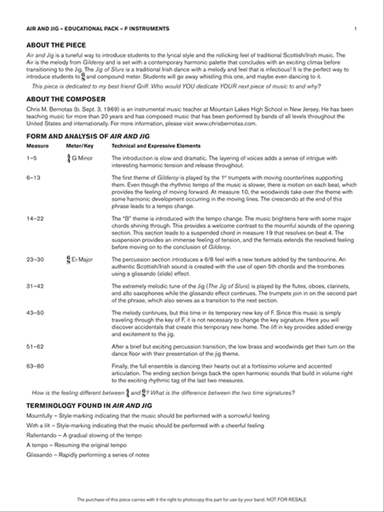 Air and Jig: F Educational Pack