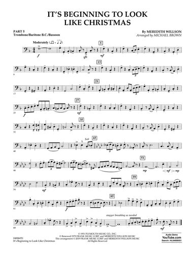It's Beginning to Look Like Christmas (arr. Michael Brown) - Pt.5 - Trombone/Bar. B.C./Bsn.