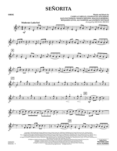 Señorita (arr. Michael Brown) - Oboe