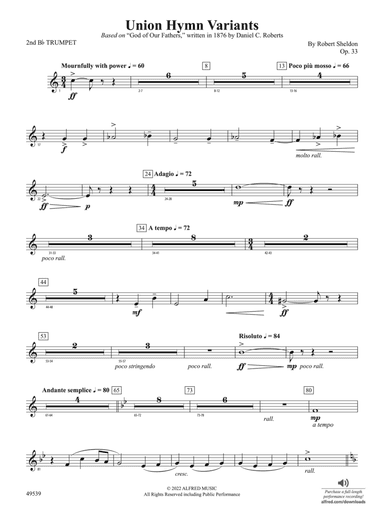 Union Hymn Variants: 2nd B-flat Trumpet