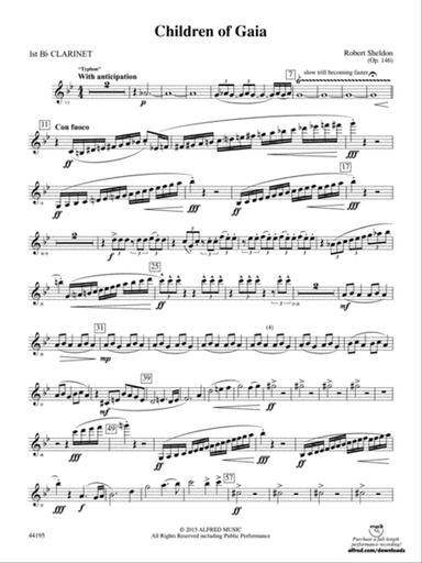 Children of Gaia: 1st B-flat Clarinet