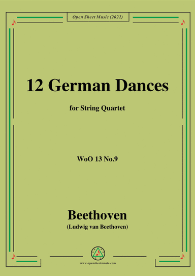 Beethoven-German Dance,WoO 13 No.9,for String Quartet
