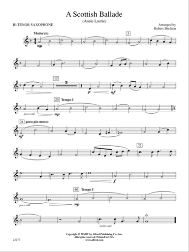A Scottish Ballade: B-flat Tenor Saxophone