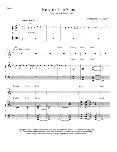 Rewrite The Stars - Score Only