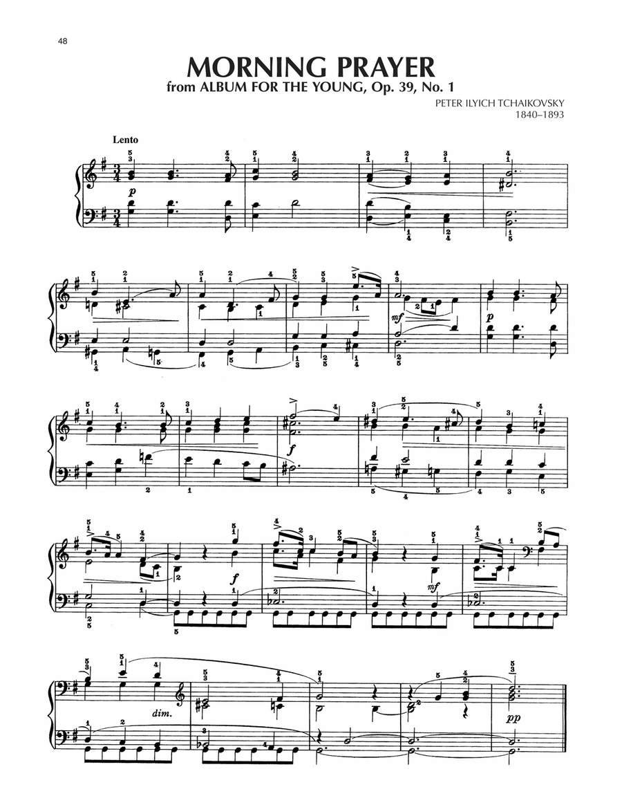 Morning Prayer, Op. 39, No. 1