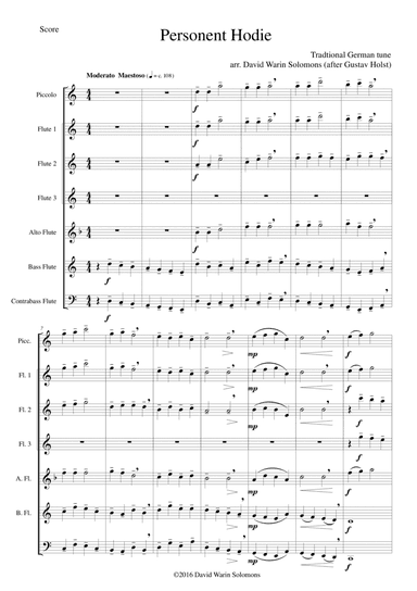 Personent Hodie for flute choir