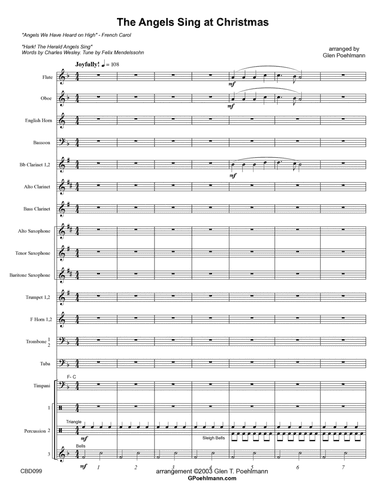 THE ANGELS SANG AT CHRISTMAS - Concert Band (Angels We Have Heard on High/Hark! The Herald Angels)