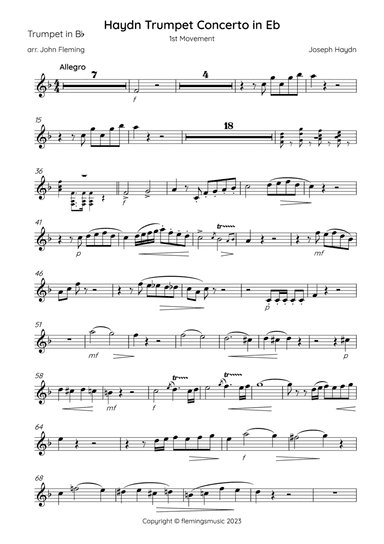 Haydn Trumpet Concerto (Bb trumpet parts)