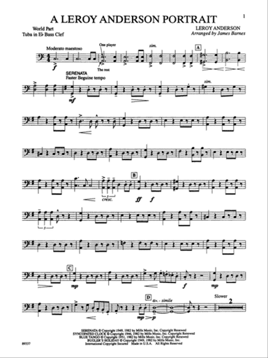 Leroy Anderson Portrait: WP E-flat Tuba B.C.