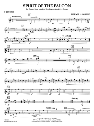 Spirit Of The Falcon - Bb Trumpet 1