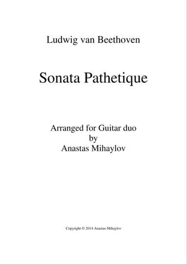 Sonata Pathetique (Guitar duo + tabs)
