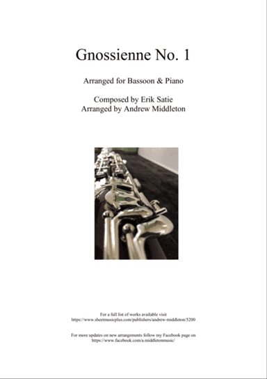 Gnossienne No. 1 arranged for Bassoon and Piano