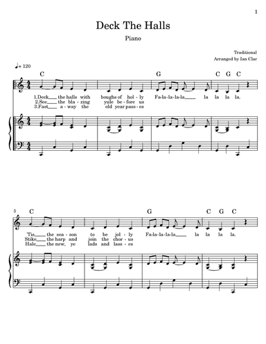 Deck The Halls (Piano)