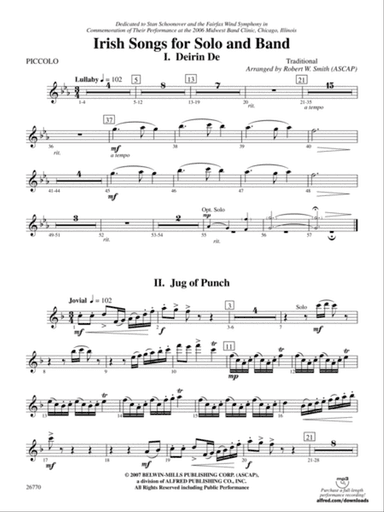 Irish Songs: Piccolo