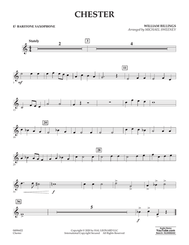 Chester (arr. Michael Sweeney) - Eb Baritone Saxophone