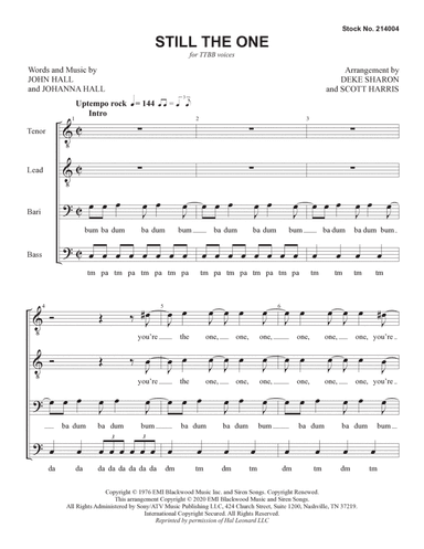 Still The One (arr. Deke Sharon & Scott Harris)