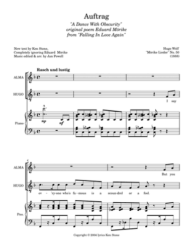 Auftrag ("A Dance With Obscurity")