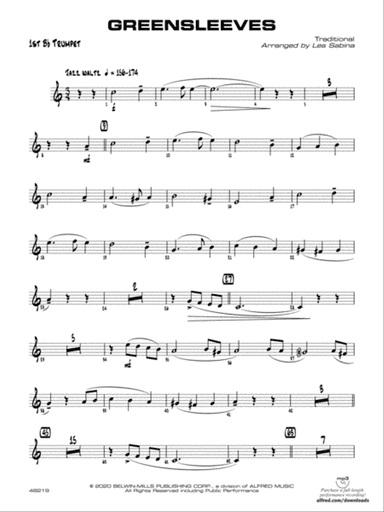 Greensleeves: 1st B-flat Trumpet