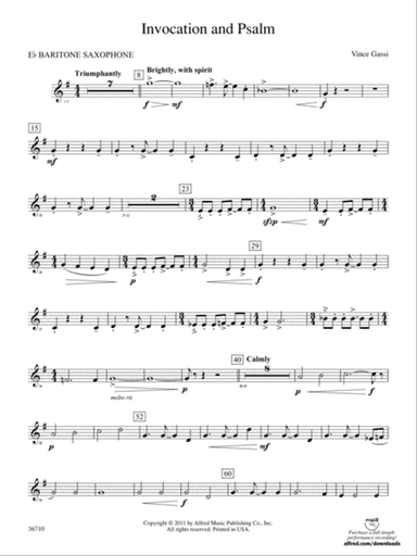 Invocation and Psalm: E-flat Baritone Saxophone