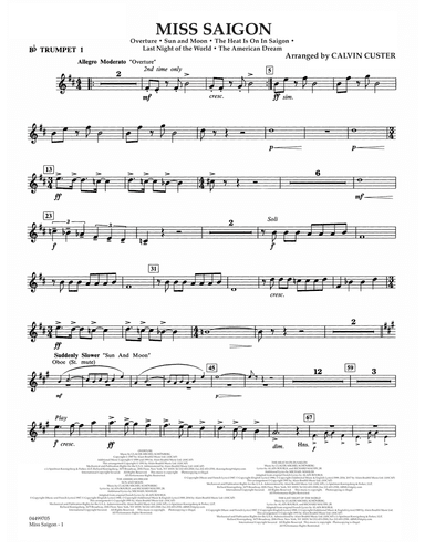 Miss Saigon (arr. Calvin Custer) - Bb Trumpet 1